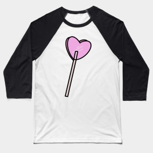 Pink Heart Lollipop Baseball T-Shirt